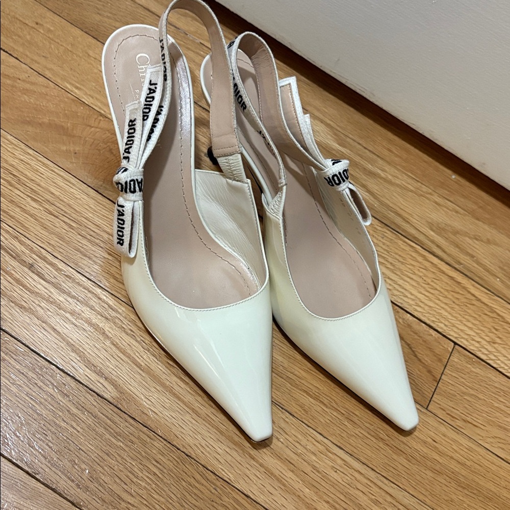 Dior J’adior Cream Slingback Heels